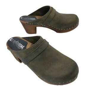 Sandgrens Dublin Classic Olive Clog Mule